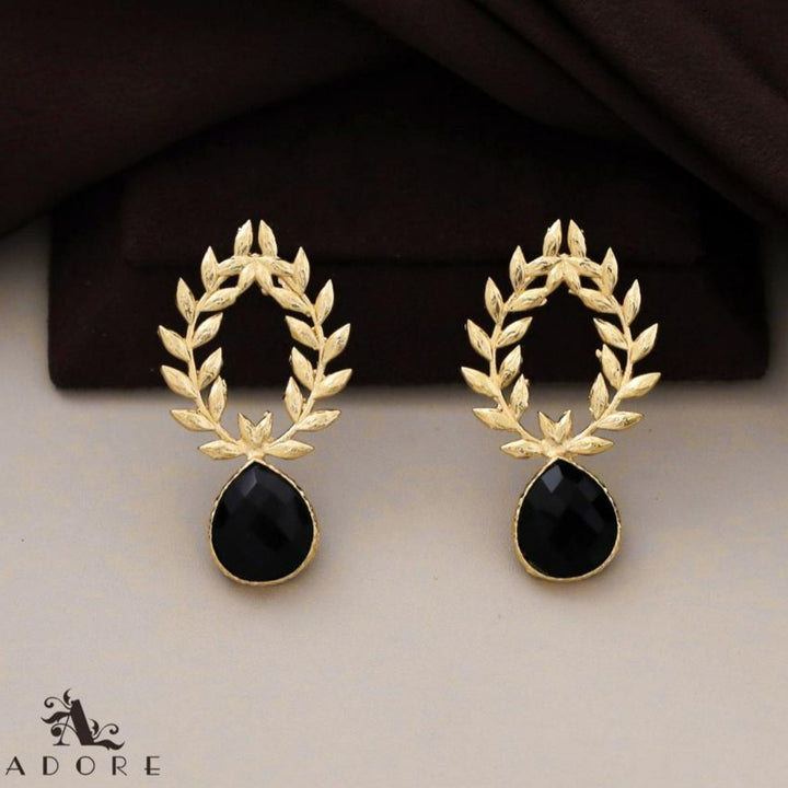 Golden Leafy Drop Earring