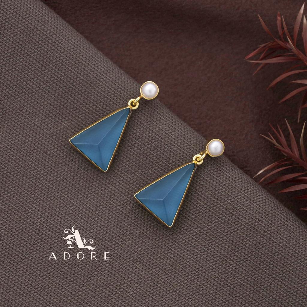 Pearl Glossy Triangle Earring