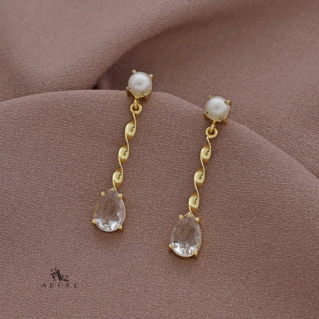 Glossy Round & Drop Twisted Earring