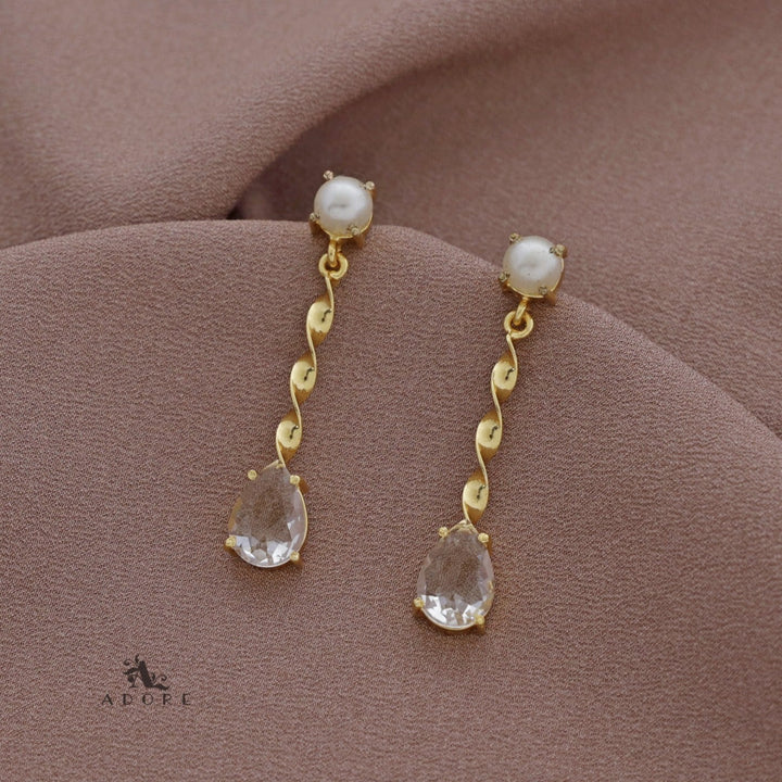 Glossy Round & Drop Twisted Earring