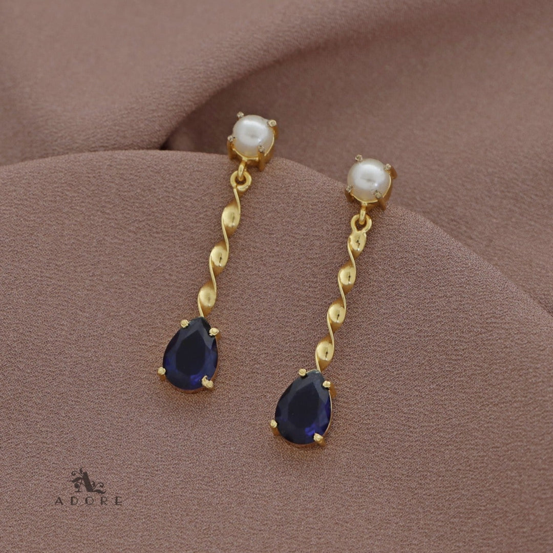 Glossy Round & Drop Twisted Earring