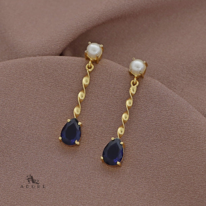 Glossy Round & Drop Twisted Earring