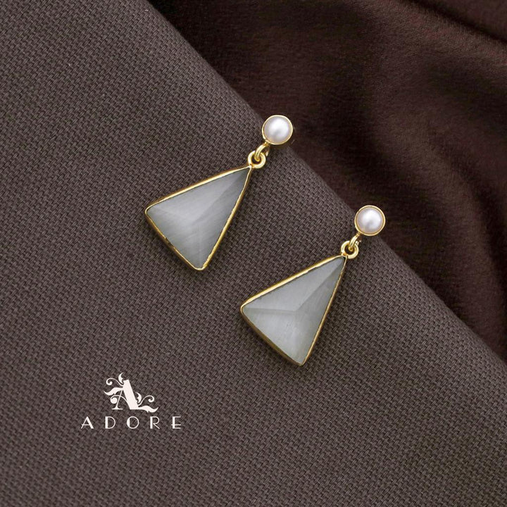 Pearl Glossy Triangle Earring