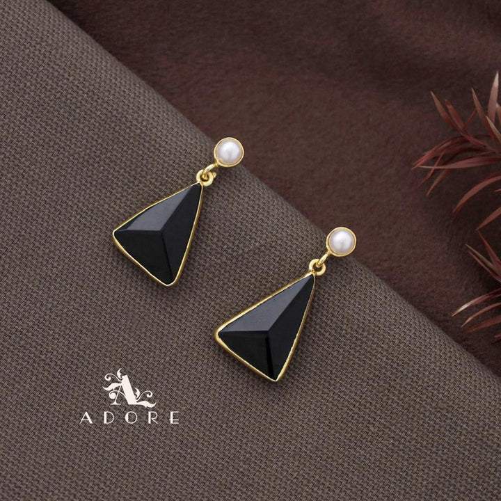 Pearl Glossy Triangle Earring