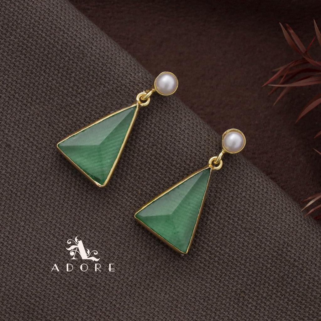 Pearl Glossy Triangle Earring