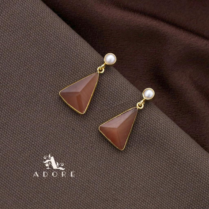 Pearl Glossy Triangle Earring