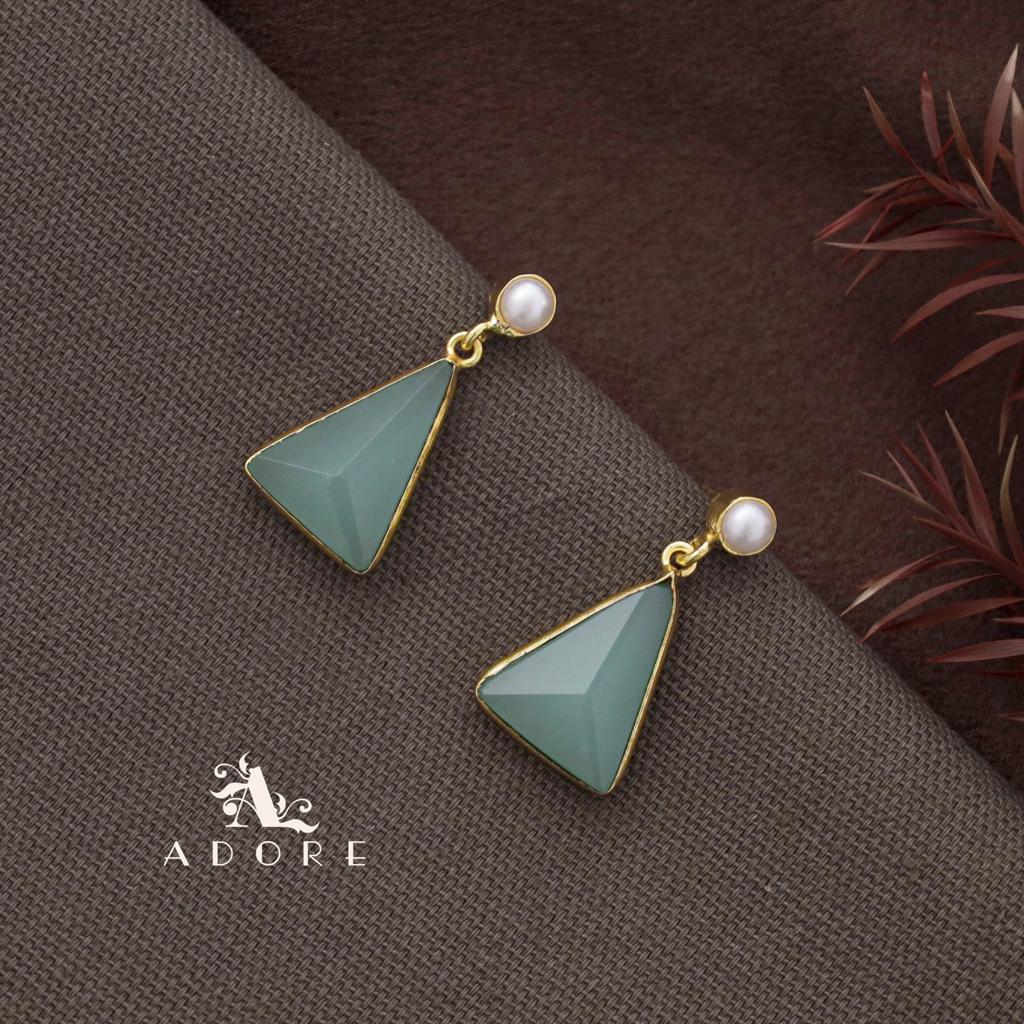 Pearl Glossy Triangle Earring