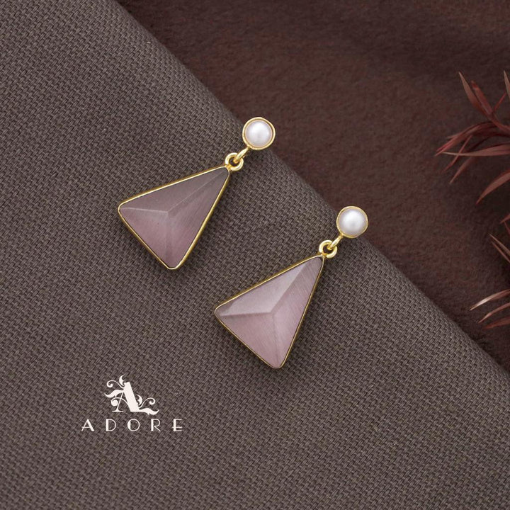 Pearl Glossy Triangle Earring