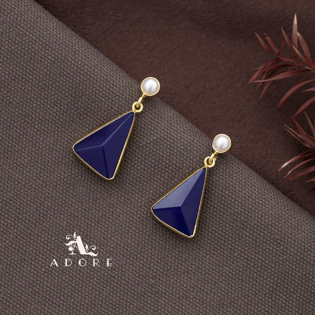 Pearl Glossy Triangle Earring