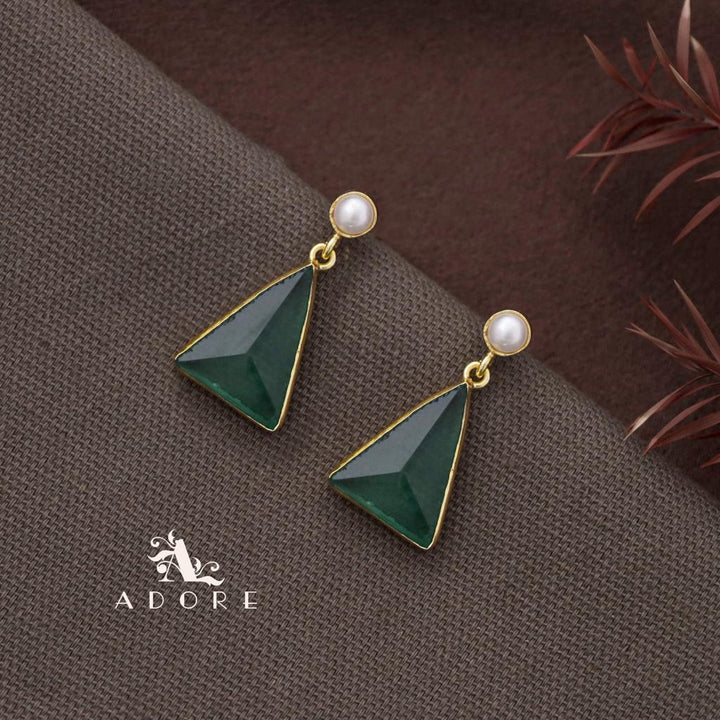 Pearl Glossy Triangle Earring
