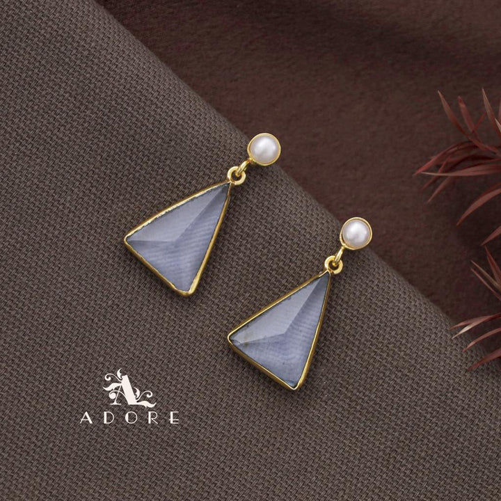 Pearl Glossy Triangle Earring