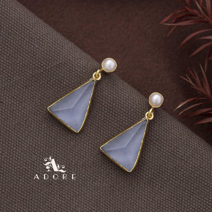 Pearl Glossy Triangle Earring