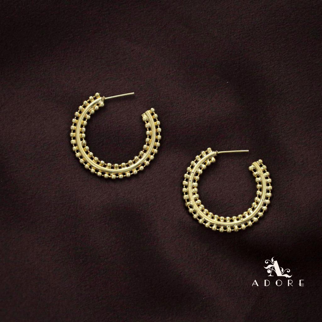 Golden Dotted Neck Cuff With Earring