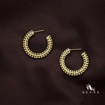 Golden Dotted Neck Cuff With Earring