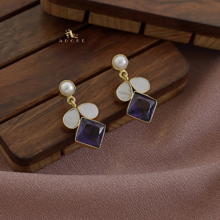 Pearl MOP Glossy Diamond Earring