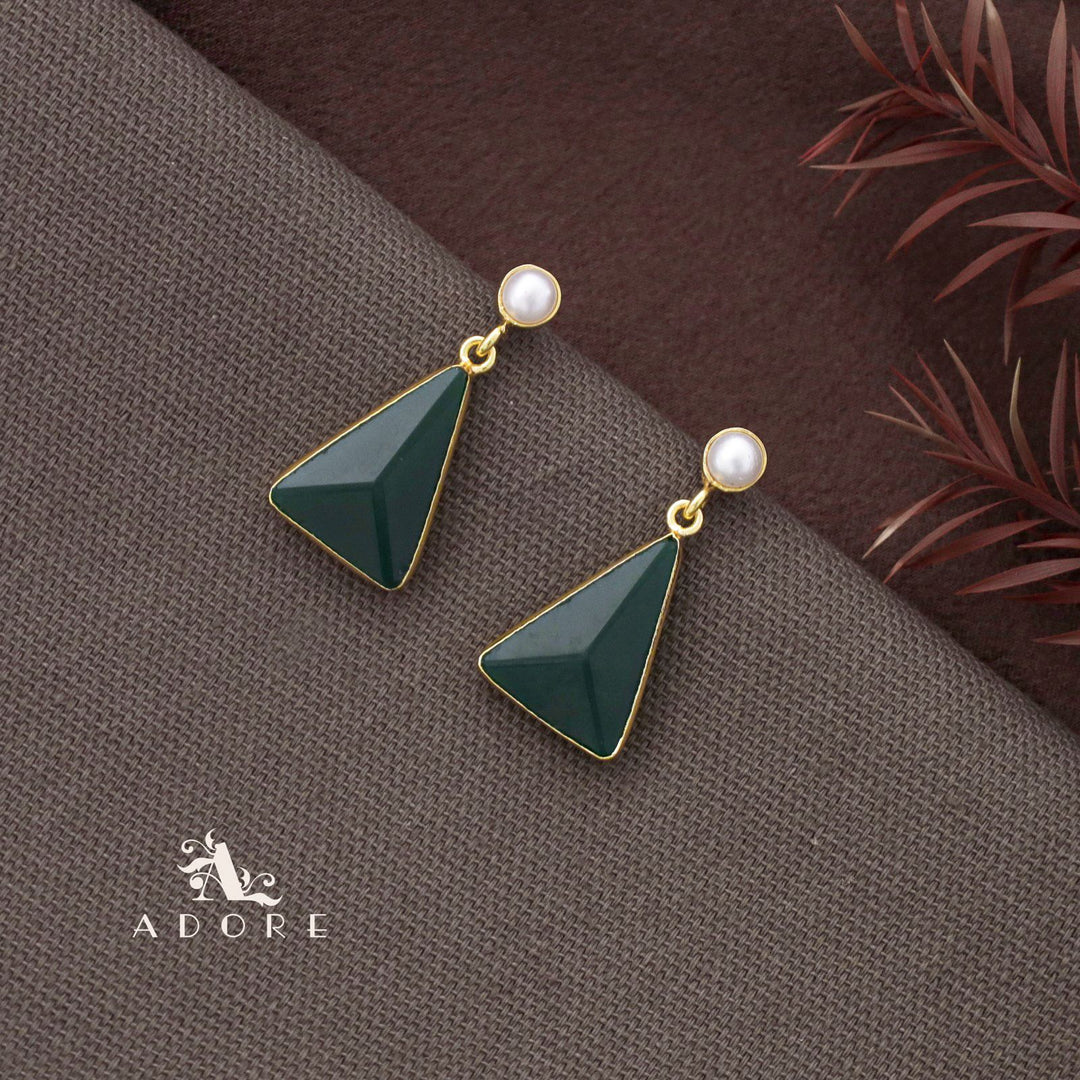 Pearl Glossy Triangle Earring
