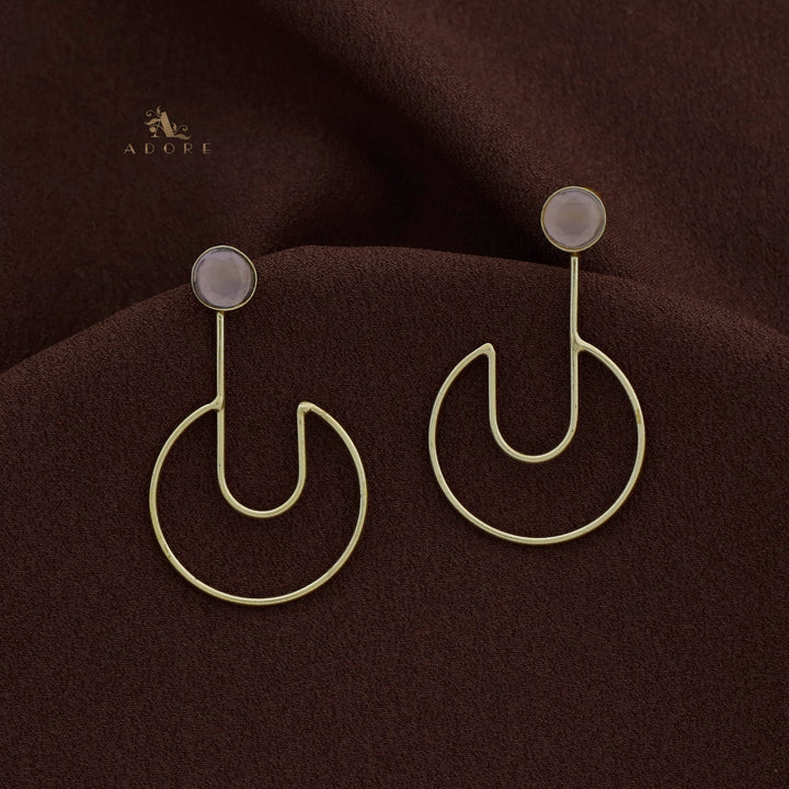 Golden Glossy Open Circle Pendulum Earring