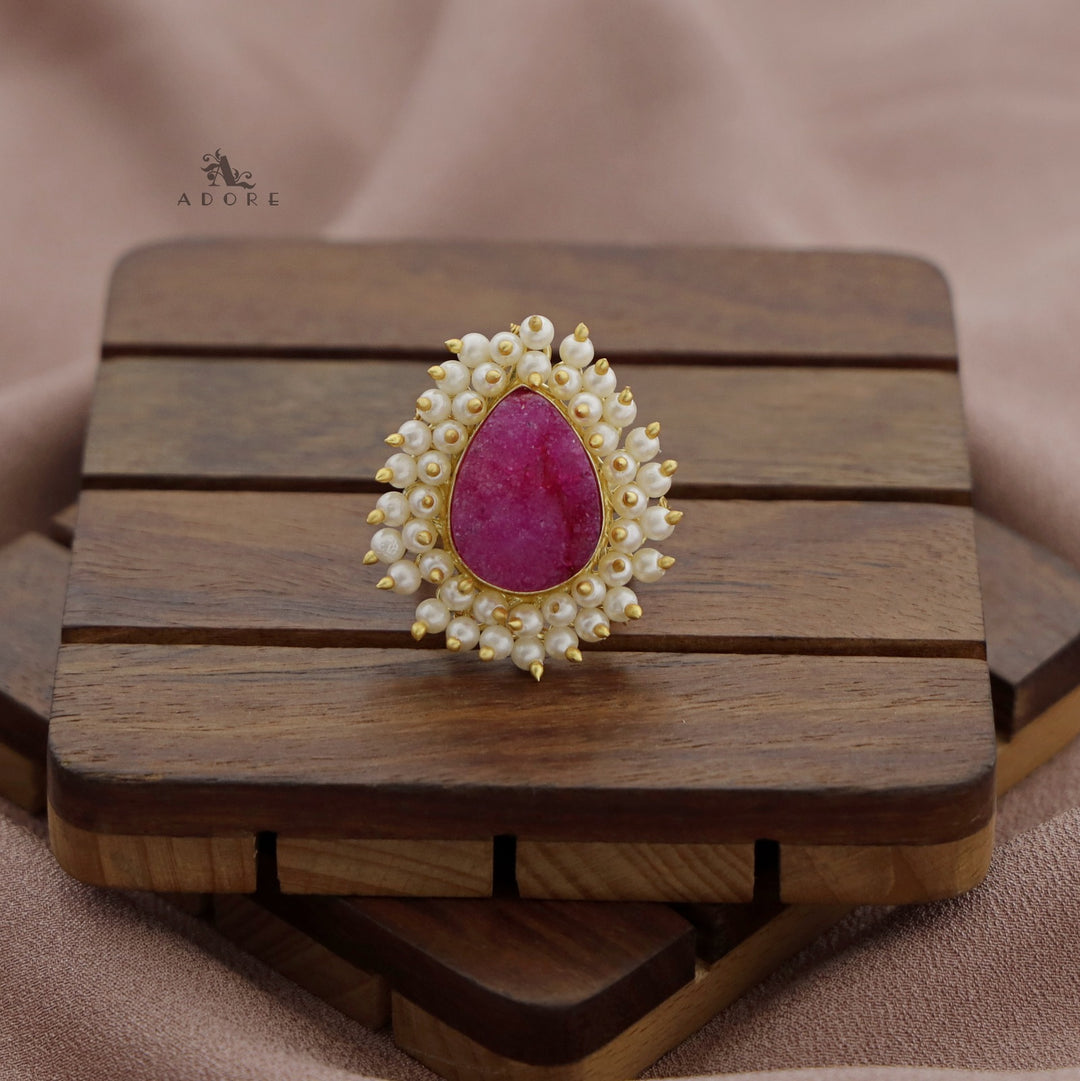 Sahara Cluster Pearl Druzy Stone Ring (Colour Option)