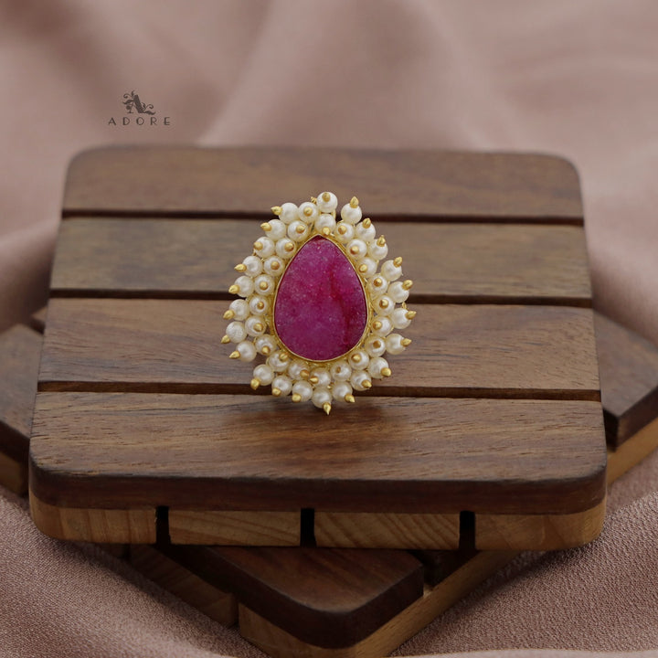 Sahara Cluster Pearl Druzy Stone Ring (Colour Option)
