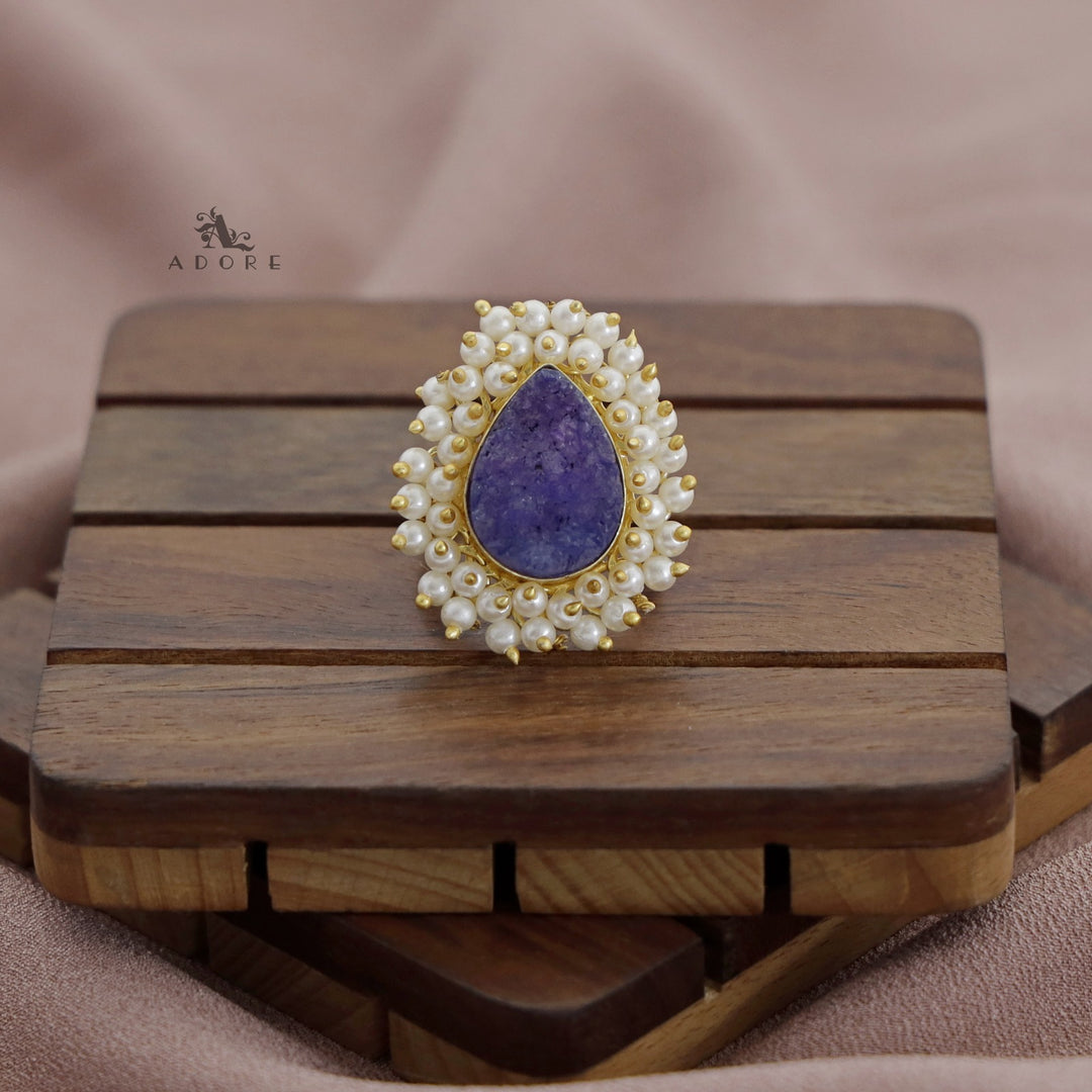 Sahara Cluster Pearl Druzy Stone Ring (Colour Option)