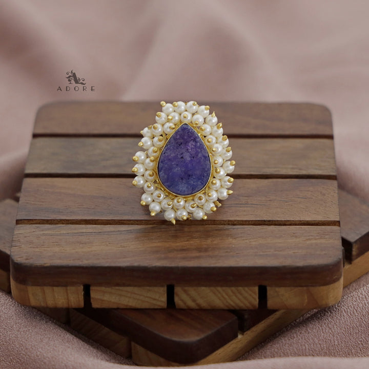 Sahara Cluster Pearl Druzy Stone Ring (Colour Option)