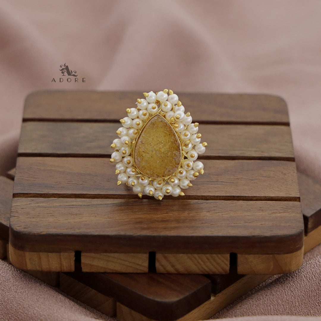 Sahara Cluster Pearl Druzy Stone Ring (Colour Option)