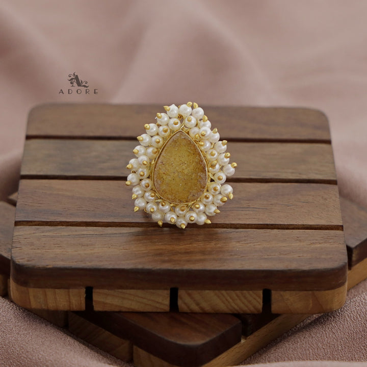Sahara Cluster Pearl Druzy Stone Ring (Colour Option)