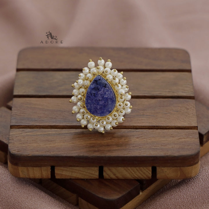 Sahara Cluster Pearl Druzy Stone Ring (Colour Option)