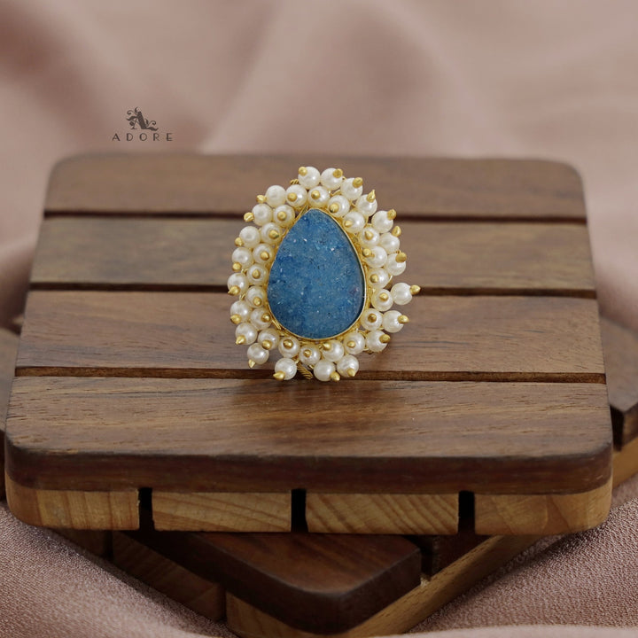 Sahara Cluster Pearl Druzy Stone Ring (Colour Option)