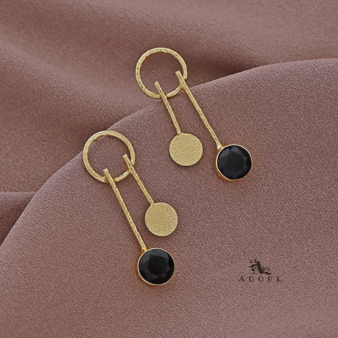 Textured Round Stick Glossy Earring
