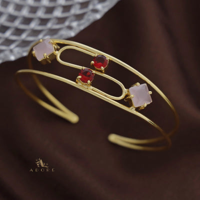 Dual Layer Glossy Diamond & Round Bangle