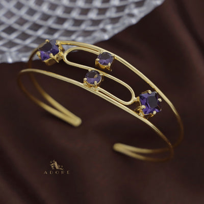 Dual Layer Glossy Diamond & Round Bangle