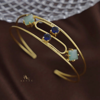 Dual Layer Glossy Diamond & Round Bangle