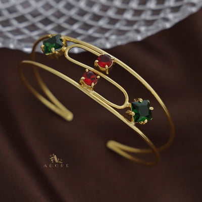 Dual Layer Glossy Diamond & Round Bangle