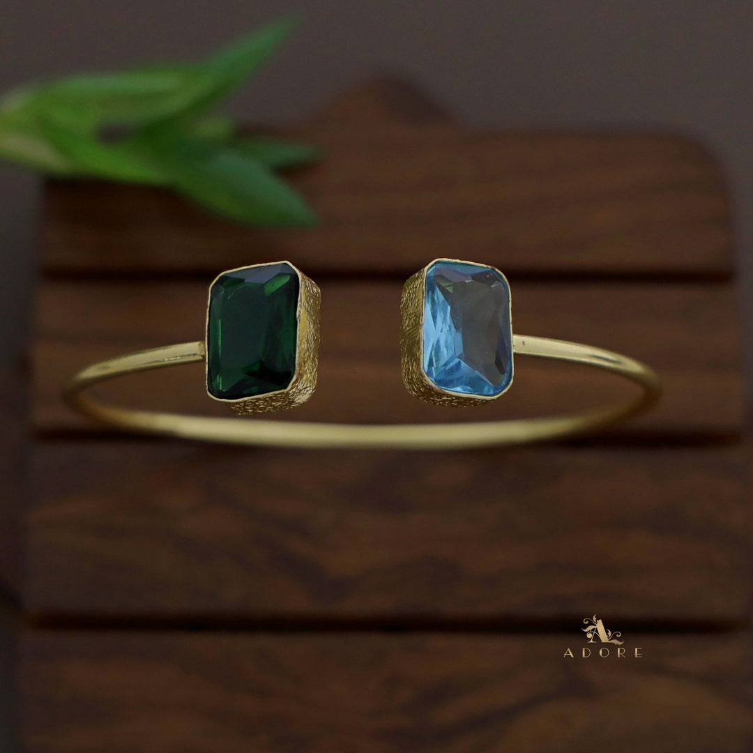 2 Stone Rectangle Bangle (Colour Option)