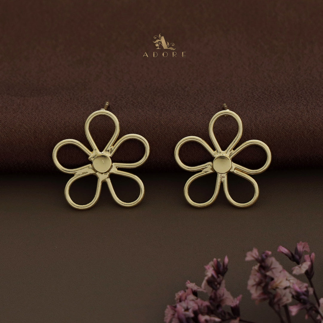 Enora Flower Short Neckpiece With Earring