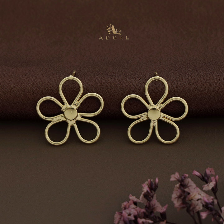 Enora Flower Short Neckpiece With Earring