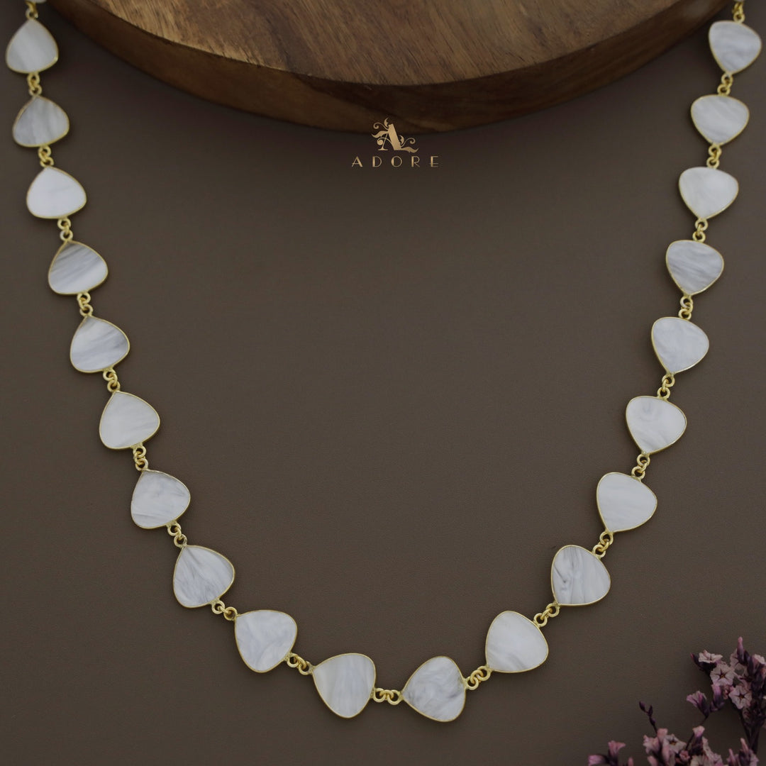 Nyka Curvy Triangle MOP Long Neckpiece