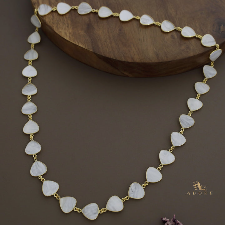 Nyka Curvy Triangle MOP Long Neckpiece
