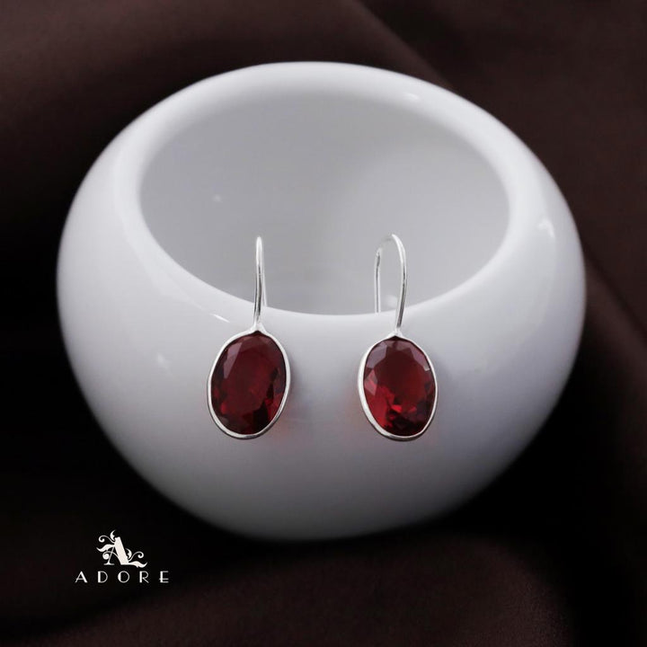 Cercel Silver Oval Drops