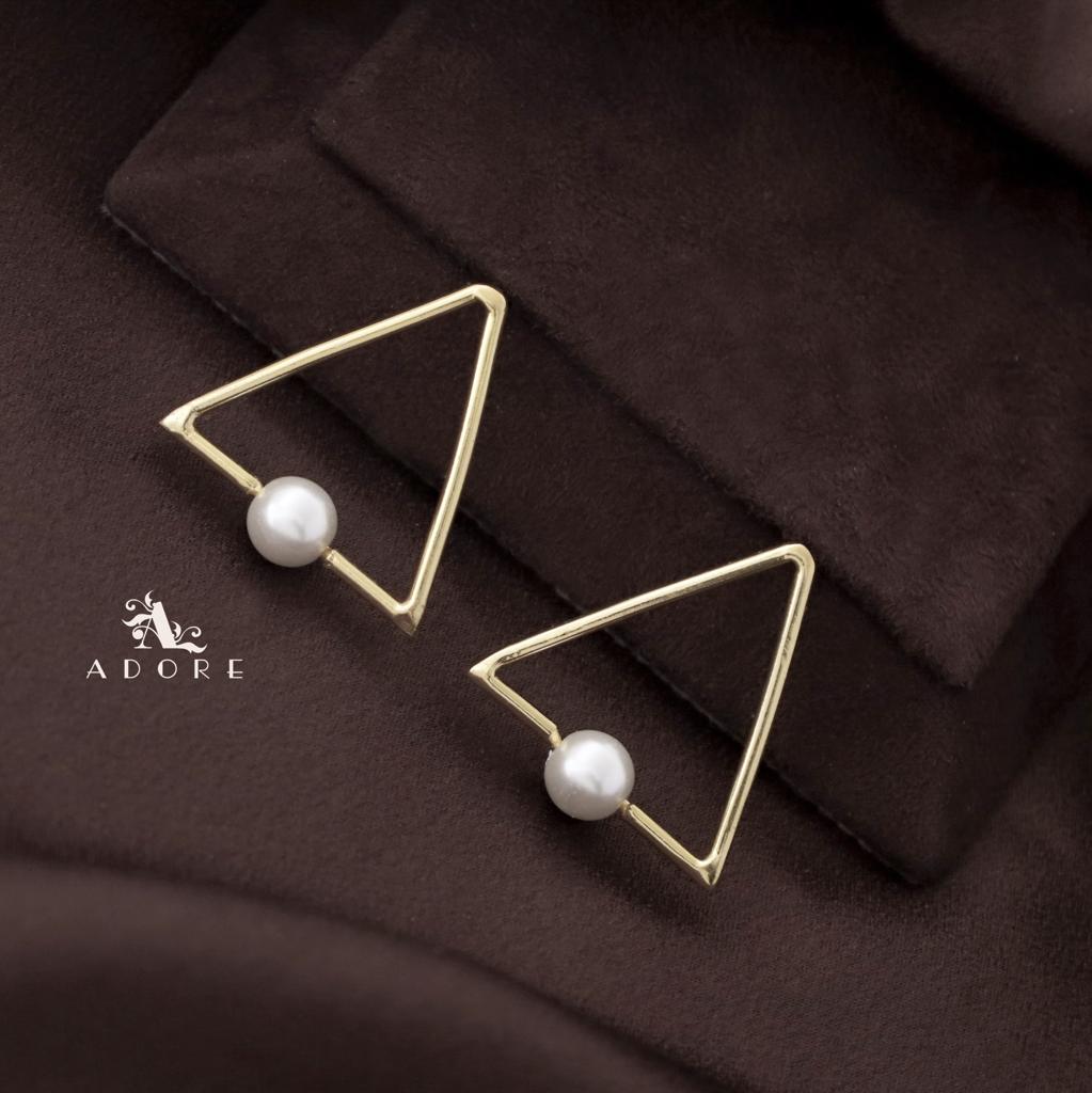 Golden Triangle Pearl Earring