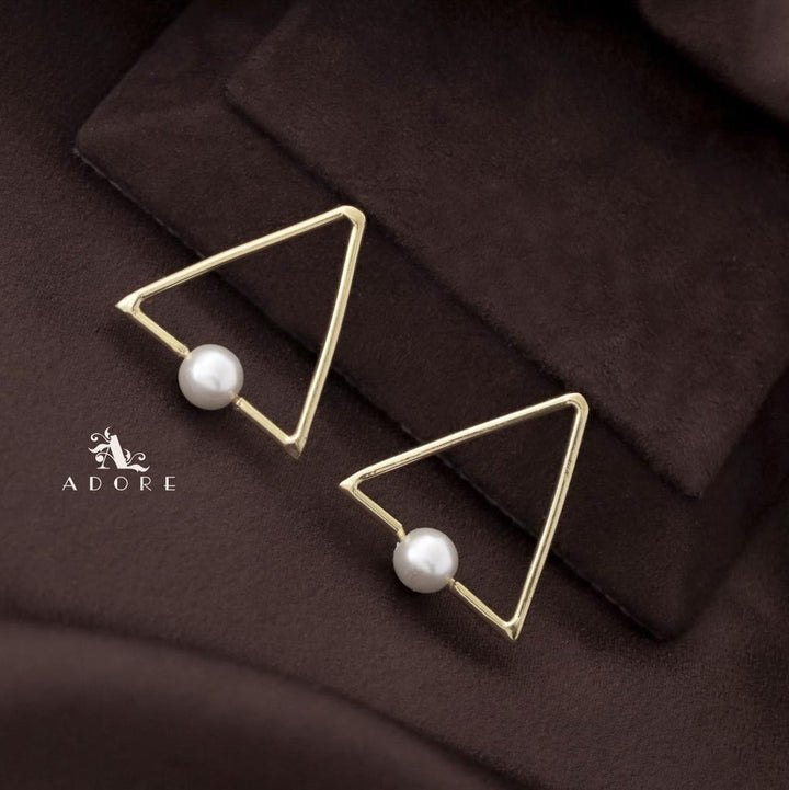 Golden Triangle Pearl Earring