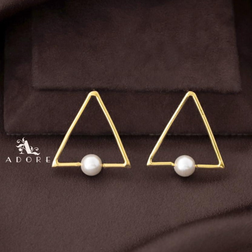 Golden Triangle Pearl Earring