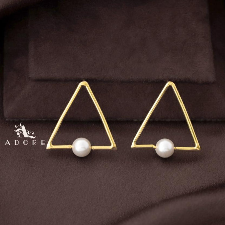 Golden Triangle Pearl Earring