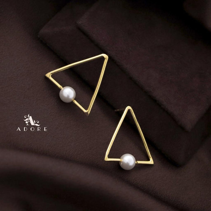 Golden Triangle Pearl Earring