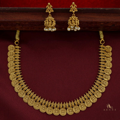 Abhinaya Premium Kashi Short Neckpiece With Jhumka