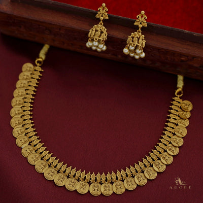 Abhinaya Premium Kashi Short Neckpiece With Jhumka