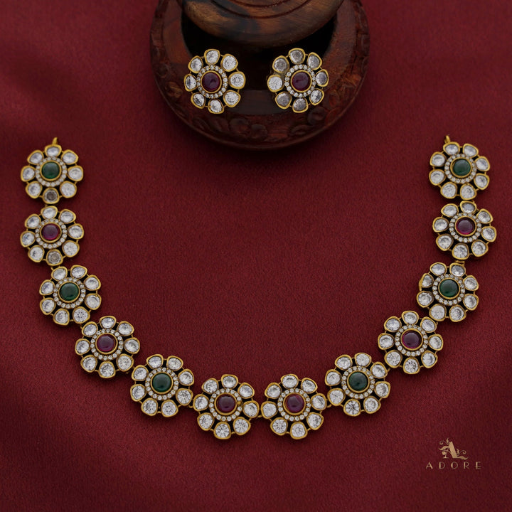 Tanmayi Premium Flower Neckpiece With Stud