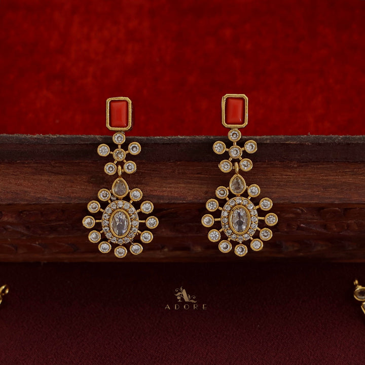 Sabha Rectangle + Oval Short Neckpiece With Earring
