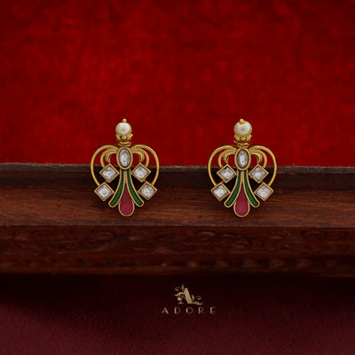 Yogeeta Meenakari Neckpiece With Earring